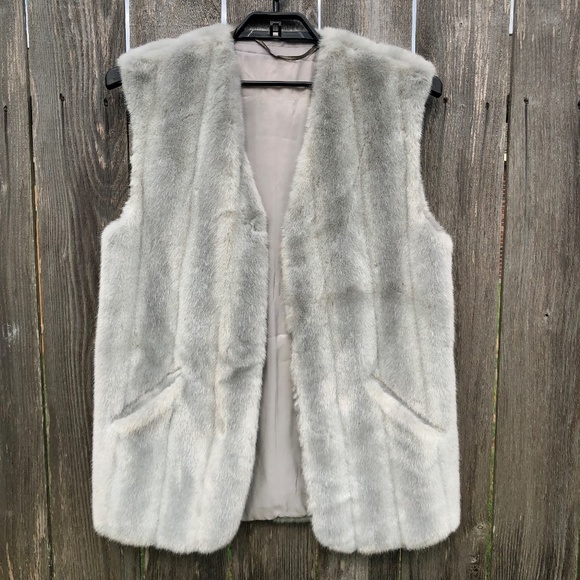 Jolipel Faux Fur Vegan Mink Vest Jacket Sleeveless - Picture 1 of 7